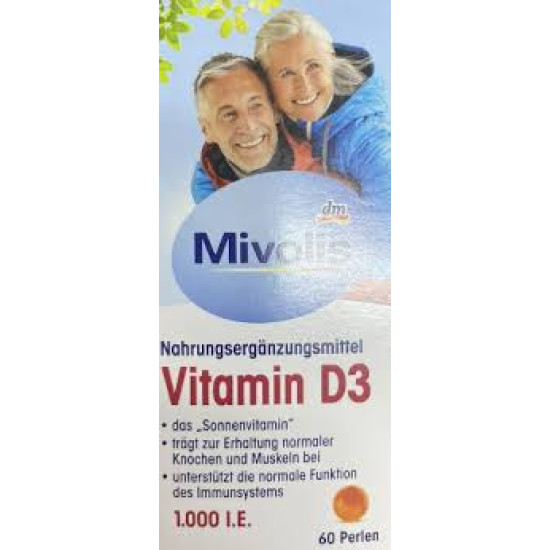 Біологічно активна домішка Vitamin D3 Mivolis 60 капсул (Німеччина)