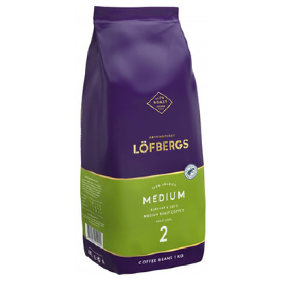 Кофе зерновой Lofbergs Medium Roast 100% Arabica 1 кг Швеция