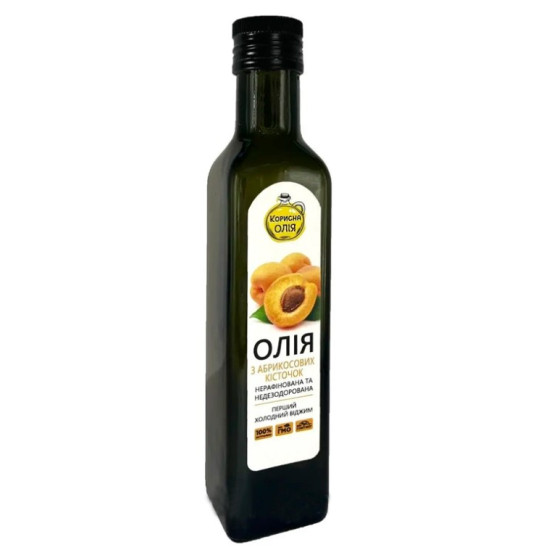 Олія з абрикосових кісточок першого холодного віджиму, ТМ "Корисна олія" 500 мл