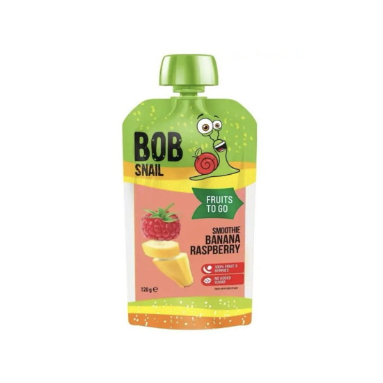 Пюре фруктове без цукру Bob Snail Smoothie "Смузі Банан-Малина" 120 г Равлик Боб