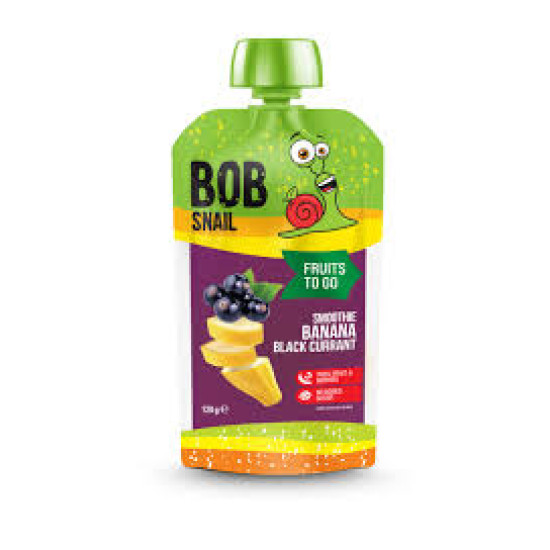 Пюре фруктове без цукру Bob Snail Smoothie "Смузі Банан-Чорна смородина" 120 г Равлик Боб