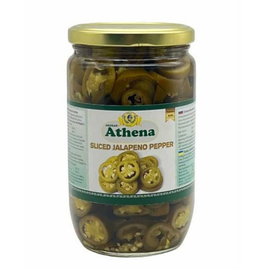 Перець халапеньо зелений різаний Athena 360/700 г (Скло) Перець халапеньо зелений різаний Athena 360/700 г (Скло)
