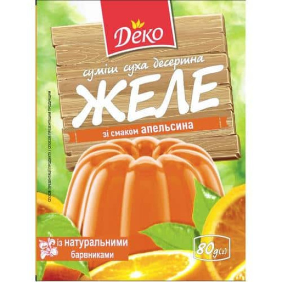 Желе Деко зі смаком апельсину 80г