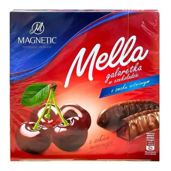 Цукерки шоколадні Galaretka Mella з вишневим соком Magnetik Польща 190г 
