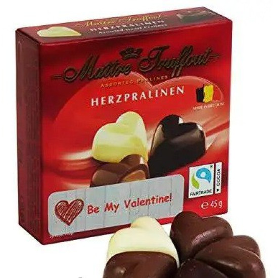 Міні-цукерки-СЕРДЕЧКА бельгійське праліне Maître Truffout 45 г Австрія 