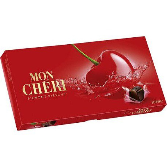 Цукерки Праліне Мон Чері Ferrero Mon Cheri Piemont-Kirsche (15шт+3шт) 189 г Німеччина 