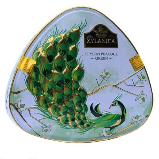 Чай цейлонський зелений Zylanica Зелений Павич 100 г Шрі Ланка 