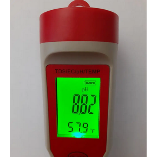Аналізатор якості води 4 в 1: ТДС метр + Рн метр + кондуктомометр (Ес) + вимірювач температури.