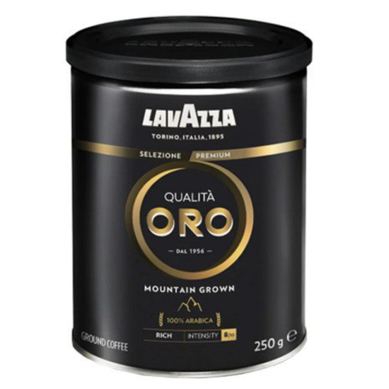 Кава Lavazza Qualita Oro Mountain Grown у зернах мелена 250 г (залізна банка)