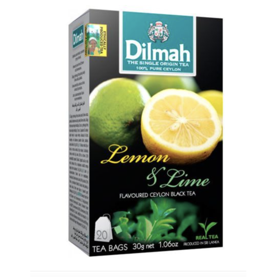 Чорний чай Dilmah Lemon & Lime у пакетиках 20 шт