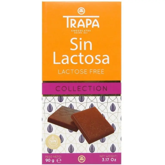 Шоколад молочний Trapa Sin Lactosa Collection без лактози та глютену 90 г