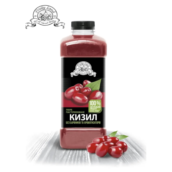 Пюре "Кизил" FruityLand пастеризоване, 1 кг