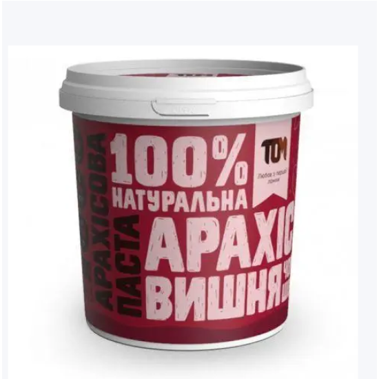 Арахісова паста з чорним шоколадом і вишнею Масло ТОМ, 500 г