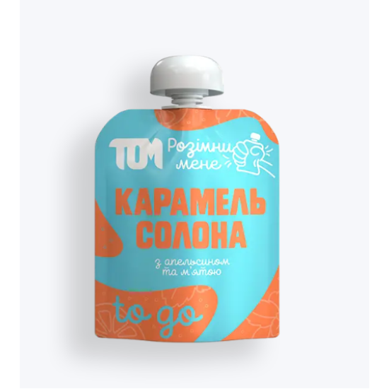 Карамель солона з апельсином і м'ятою ТМ ТОМ 64 г дой-пак