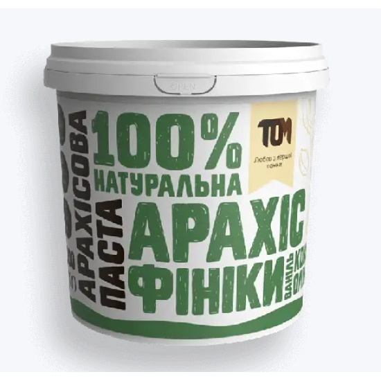 Арахісова паста з фініками і кокосовим маслом Масло Том 500 г