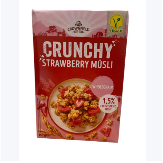 Кранчі (хрусткі мюслі) Crunchy Crownfield з полуницею 350 г