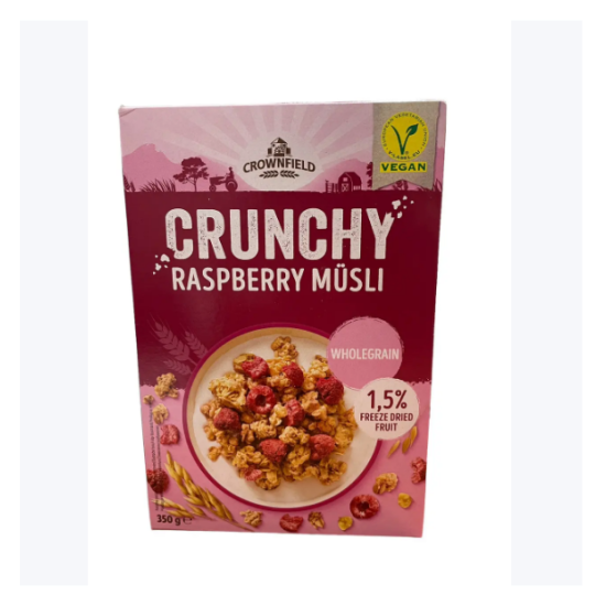 Кранчі (хрусткі мюсли) Crunchy Crownfield з малиною 350 г