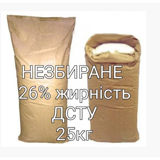 Якісне незбиране сухе молоко 26% жирності ДСТУ 4273:2015 мішок 25кг Україна (Лосинівський Маслозавод)