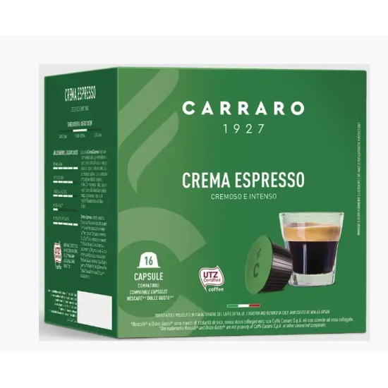 Кава в капсулах Dolce Gusto Carraro Crema Espresso 16 шт Італія (Cararro Crema Espresso Dolce Gusto)