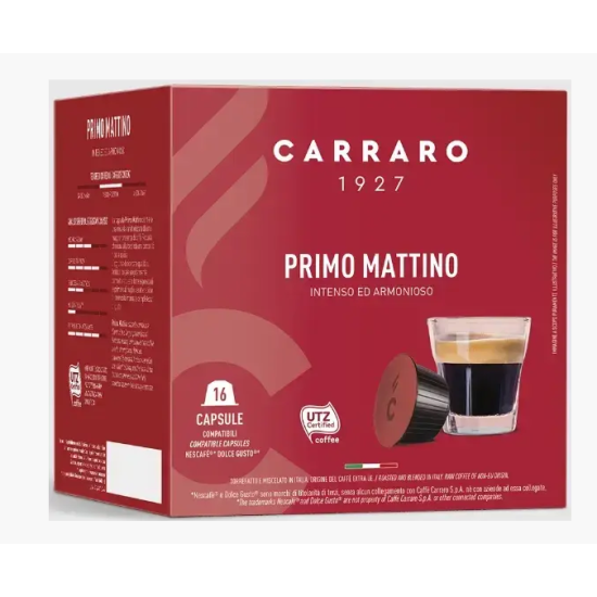 Кава в капсулах Dolce Gusto Carraro Primo Mattino 16шт Італія (Cararro Primo Matino)