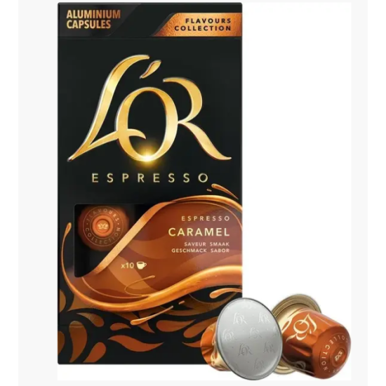 L'OR Espresso Caramel в алюмінієвих капсулах Nespresso 100% Арабіка 10шт (Nespresso Lor CARAMEL, Nespresso L'or Caramel)