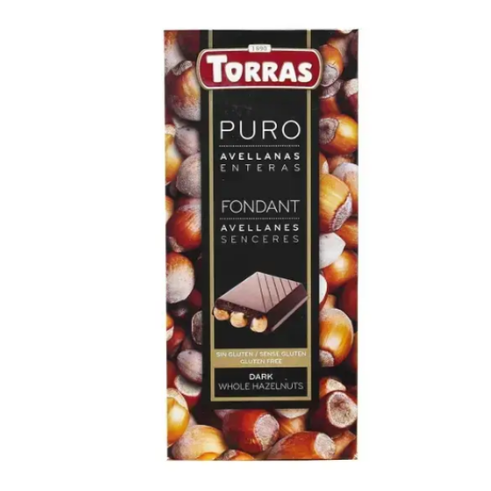 Шоколад черный с фундуком Puro Fondant Dark Whole Hazelnuts 150 г