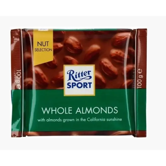 Молочный шоколад Ritter Sport Nut Selection с цельным миндалем 100 г