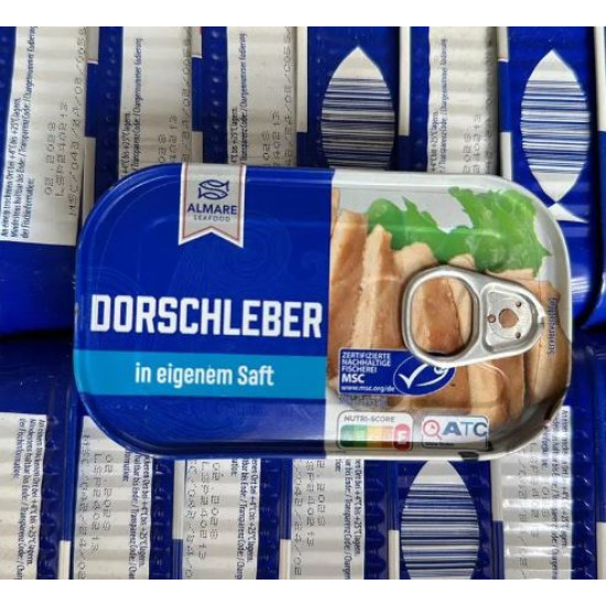 Печень Трески в Собственном Соке Almare Seafood Dorschleber In Eigenem Saft 121 г Германия