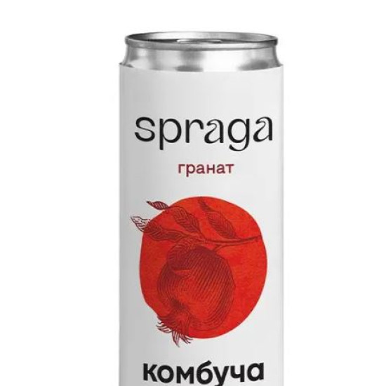 Напиток Комбуча со вкусом граната, Spraga, ж/б, 0.33л