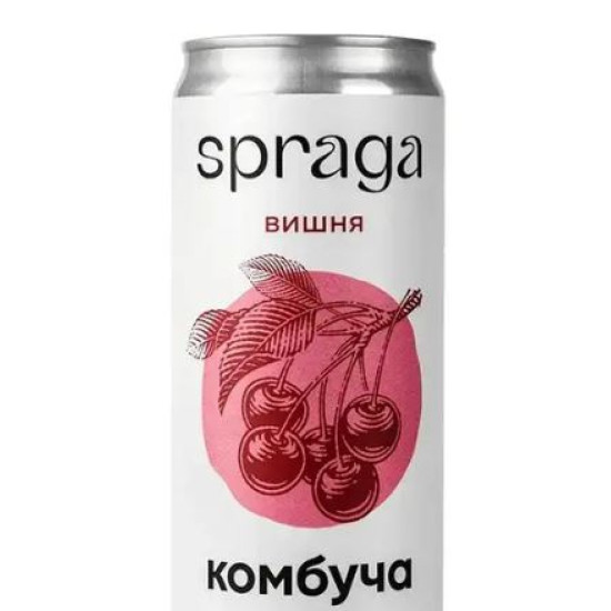 Напиток Комбуча со вкусом вишни, Spraga, ж/б, 0.33л