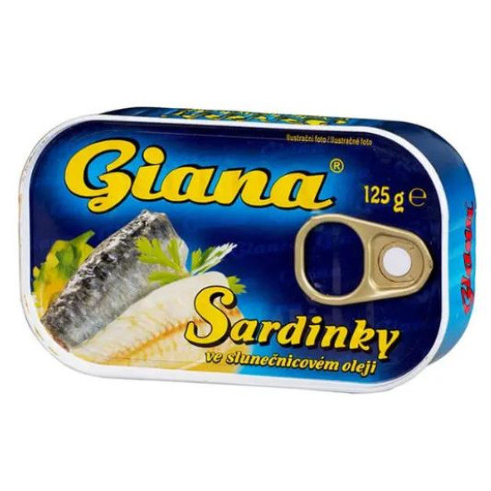 Сардини Giana в Соняшниковій олії Джиана Sardines Sardinky v Oleji 125 г Чехія