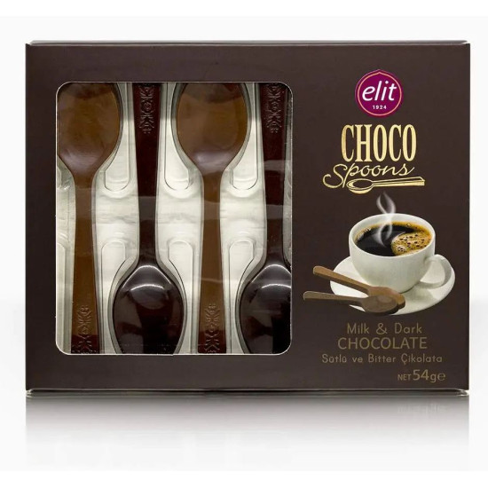 Цукерки Ложки із Молочного та Чорного Шоколаду Milk Dark Chocolate Elit Choco Spoons 54 г Туреччина