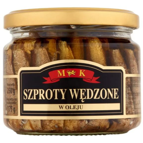 Шпроти в олії Szproty Wedzone M&K у банку, 250 г Польща