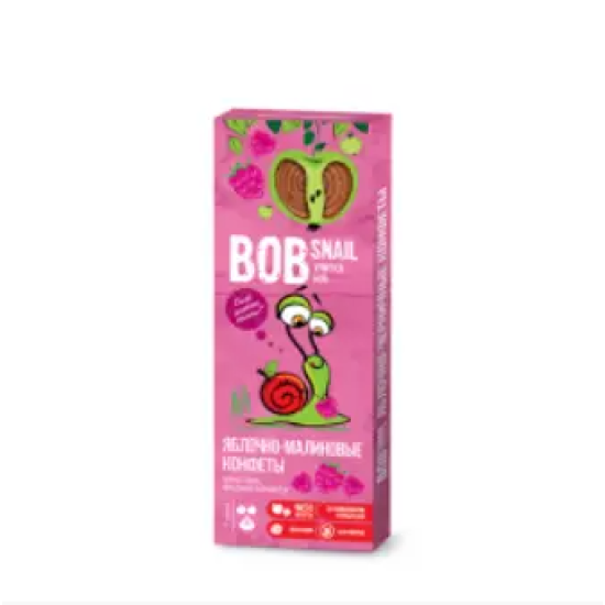 Натуральні Яблучно-Малинові Цукерки ТМ BOB SNAIL 30 г пастила без цукру Равлик Боб Натуральні Яблучно-Малинові Цукерки ТМ BOB SNAIL 30 г пастила без цукру Равлик Боб