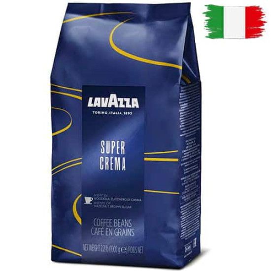 Кава зернова Lavazza Super Crema 1 кг (60% арабіка / 40% робуста)