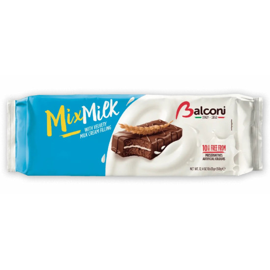 Тістечка Balconi Mix Milk з молоком 10 шт.*35г