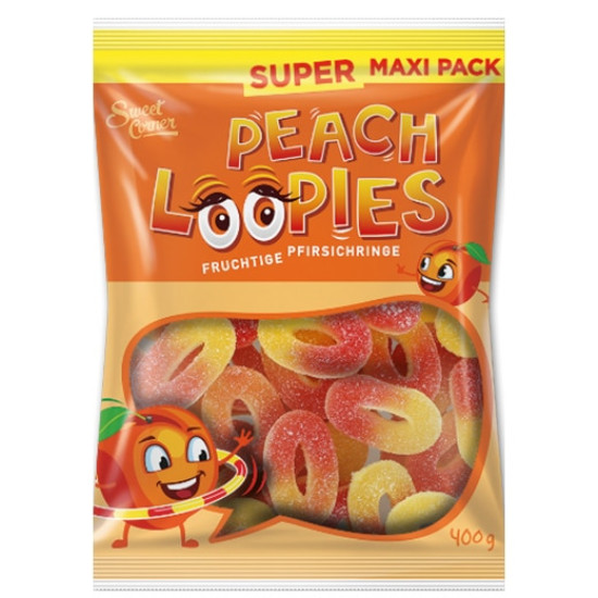 Желейкі зі смаком персика Sweet Corner Peach Loopies 400г
