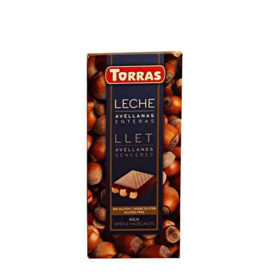Шоколад молочний без глютену Torras Leche LLet з фундуком 200 г 