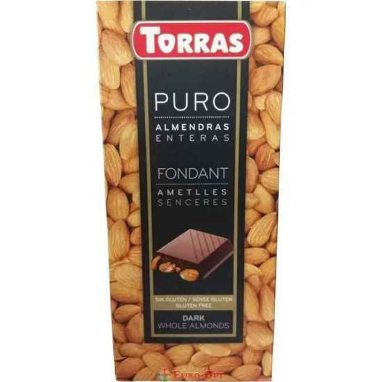 Шоколад чорний Torras Puro Almendras з мигдалем 200 г 