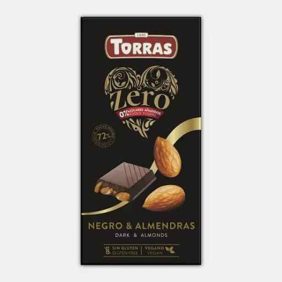 Шоколад Чорний без цукру та глютена Торрас з Мигдалем Torras Zero Negro Almendras 150 г