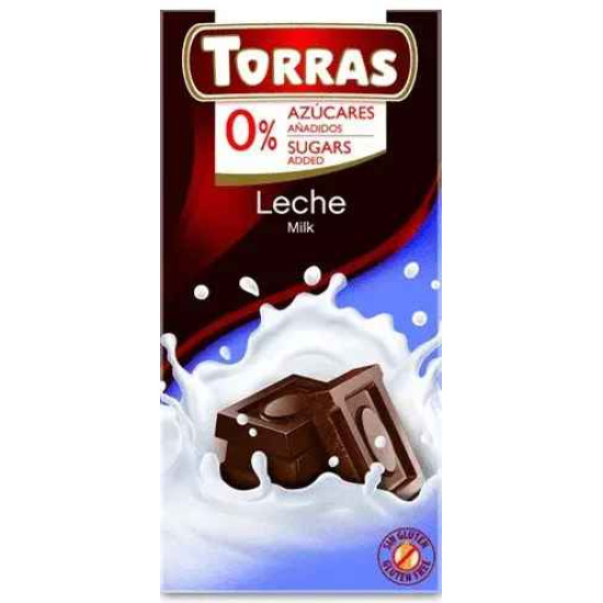 Шоколад молочний Torras Leche без цукру та глютену 75 г