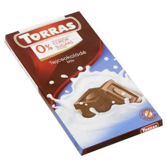 Шоколад молочний Torras Leche без цукру та глютену 75 г