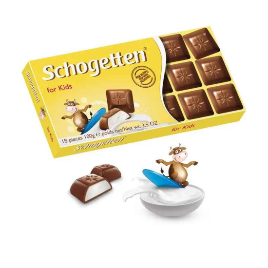 Шоколад Schogetten "for kids" (дитячий Шогетен), Німеччина, 100 г (15 шт/1 ящик)