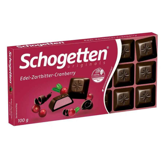 Шоколад Чорний з журавлиною Schogetten Dark Chocolate Cranberry 100 г Німеччина (15 шт/1 ящ)