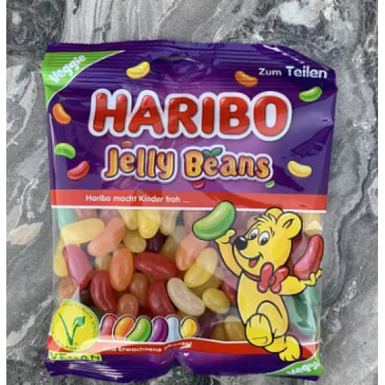 Haribo Jelly Beans Желейні Цукерки з фруктовими смаками у формі бобів 160g