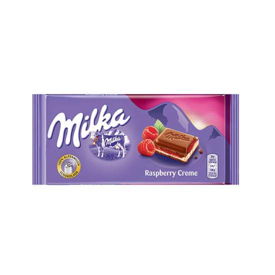 Milka raspberry creme Молочний шоколад із малиновою начинкою