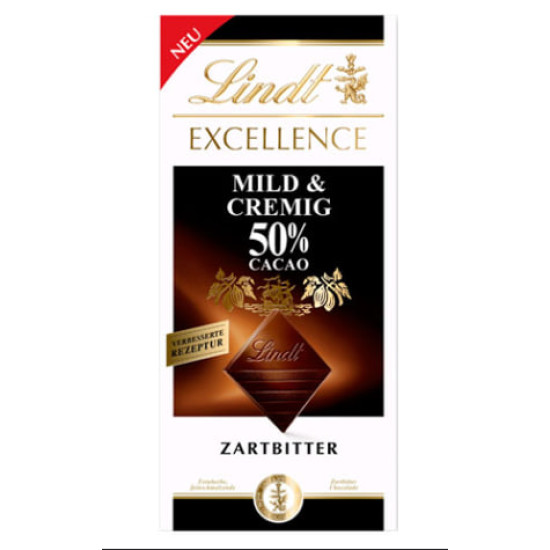 Lindt Excellence Mild & Cremig 50% Cacao 100 гр.