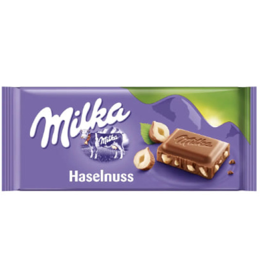 Milka Haselnuss Молочный шоколад с измельченным фундуком 100g