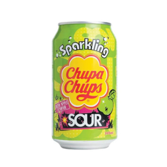 Газировка Chupa Chups Sparkling Sour Green Apple Extreme Sour Чупа Чупс Екстра кисле зелене яблуко 345ml