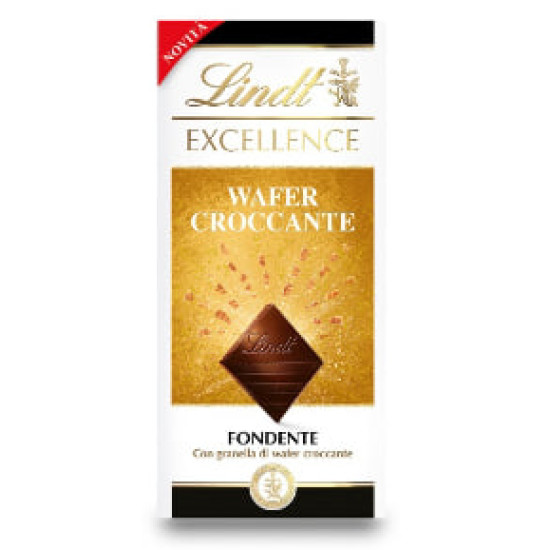 Lindt EXCELLENCE Dark Crispy Wafer Чорний шоколад зі шматочками хрустких вафель 100g